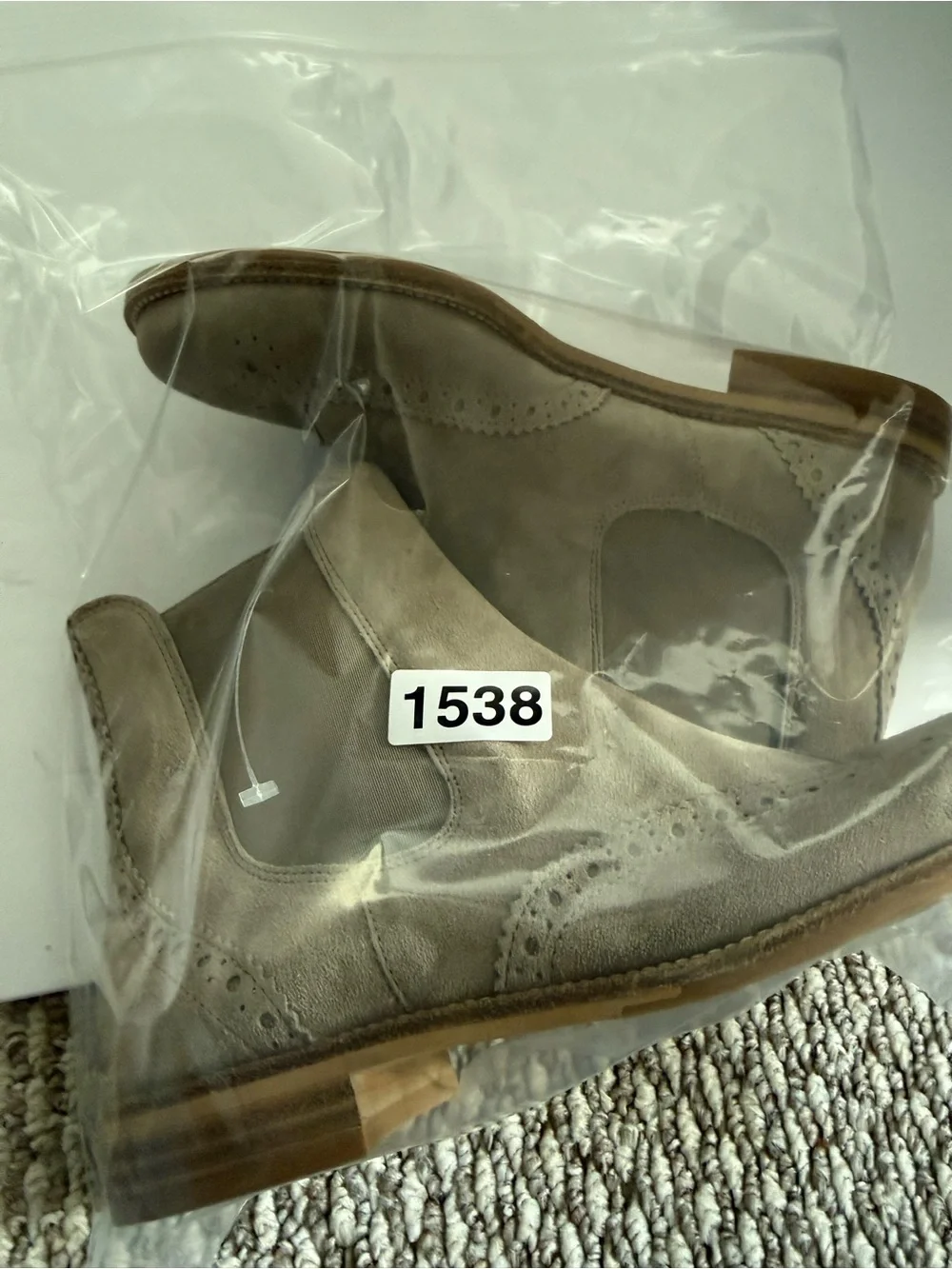 Paul Green Taupe Suede Chukka Brogue Boots Women Ankle US 6.5 l EU 37 l UK 4